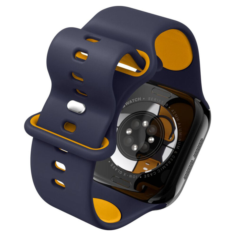 Curea Apple Watch 12 42mm Spigen Nano Pop, bleumarin