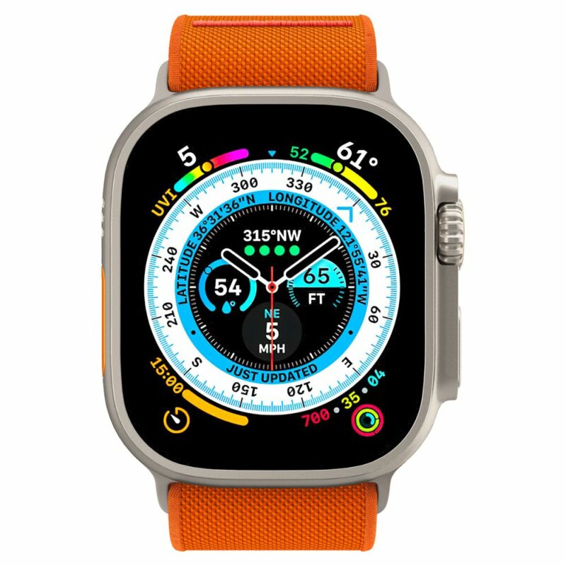 Curea Apple Watch Ultra 4 Spigen Fit Lite Ultra, portocaliu