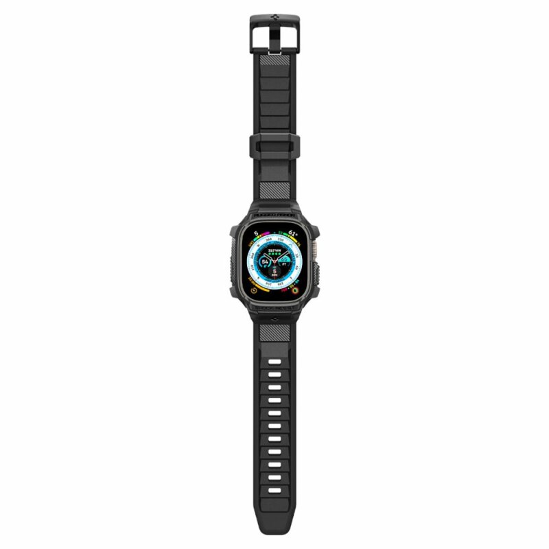 [Pachet husa + curea] Apple Watch Ultra 4 Spigen Rugged Armor Pro, negru