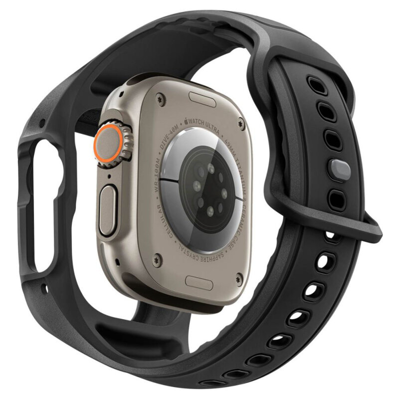 [Pachet husa + curea + folie] Apple Watch Ultra 4 Spigen Liquid Air Pro, negru