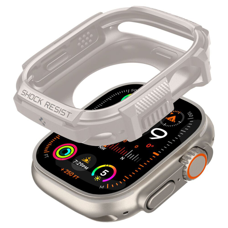 Husa Apple Watch Ultra 4 Spigen Rugged Armor, bej