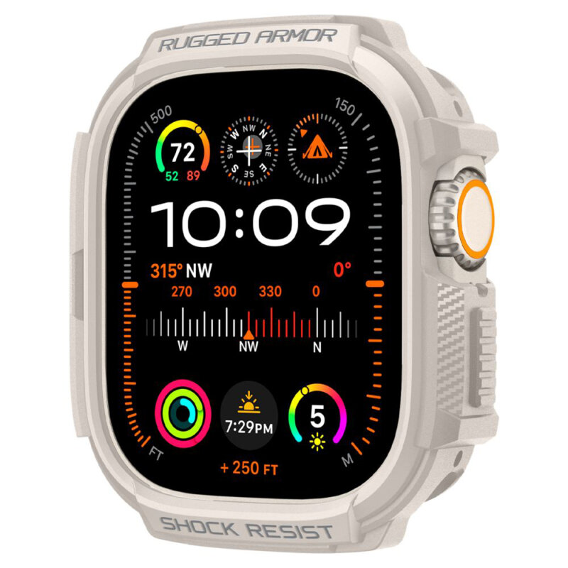 Husa Apple Watch Ultra 4 Spigen Rugged Armor, bej