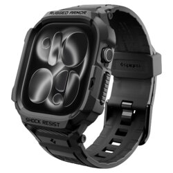 [Pachet husa + curea] Apple Watch 12 46mm Spigen Rugged Armor Pro, negru
