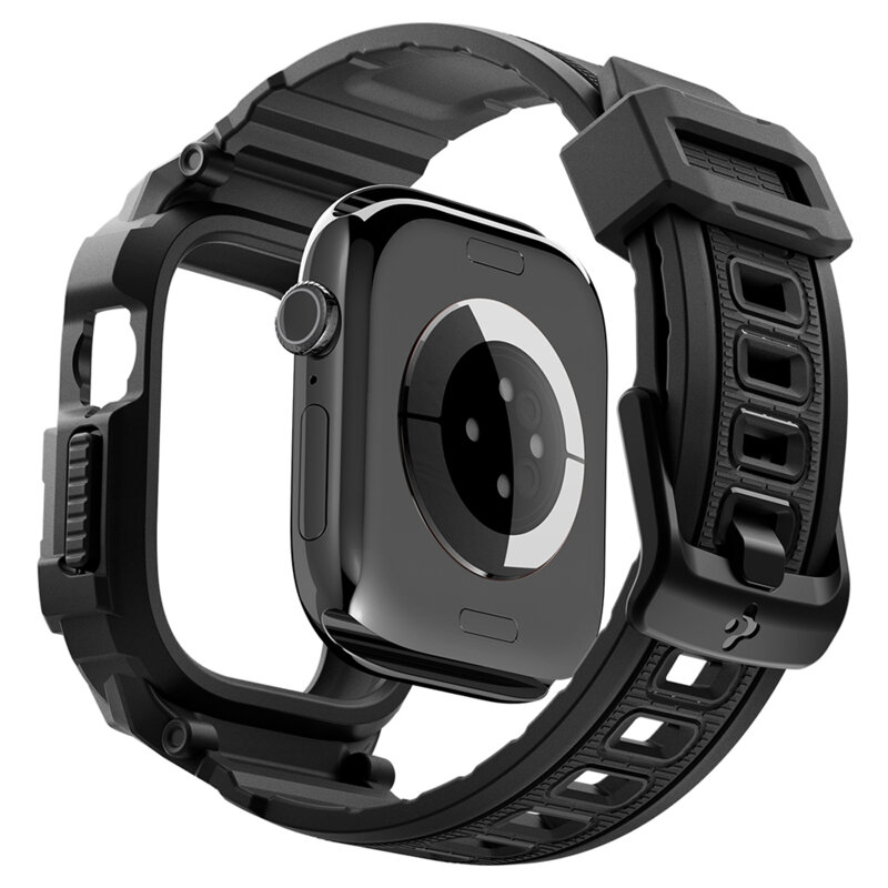[Pachet husa + curea] Apple Watch 12 46mm Spigen Rugged Armor Pro, negru