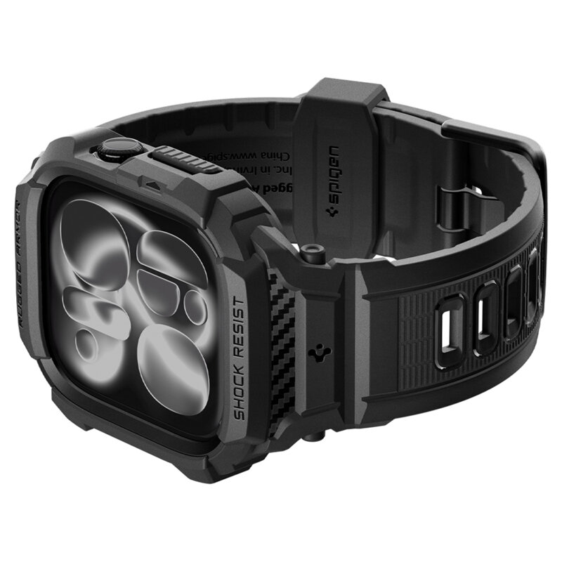 [Pachet husa + curea] Apple Watch 12 46mm Spigen Rugged Armor Pro, negru
