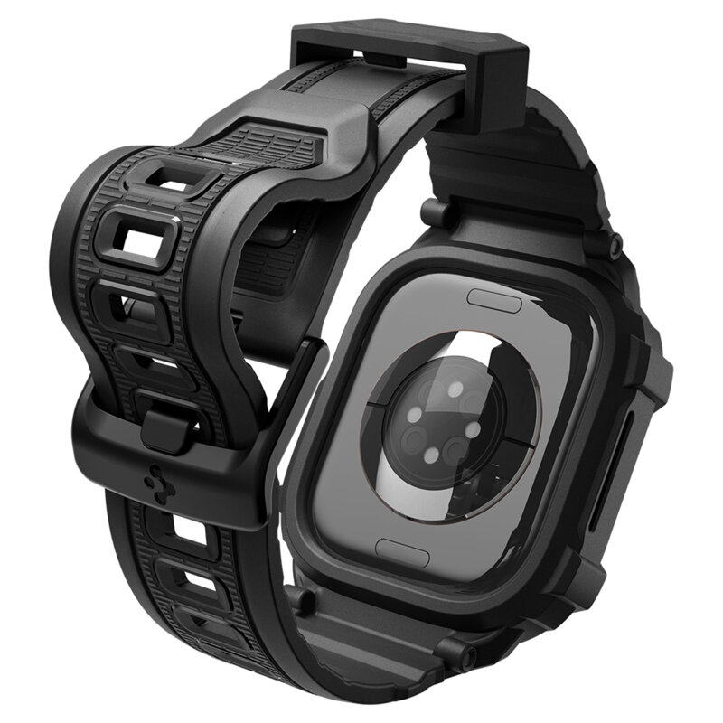 [Pachet husa + curea] Apple Watch 12 46mm Spigen Rugged Armor Pro, negru