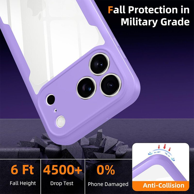 Husa 360° iPhone 17 Pro Techsuit ColorVerse, mov