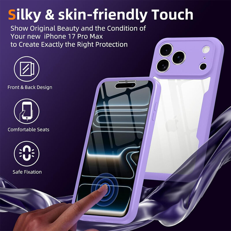 Husa 360° iPhone 17 Pro Techsuit ColorVerse, mov
