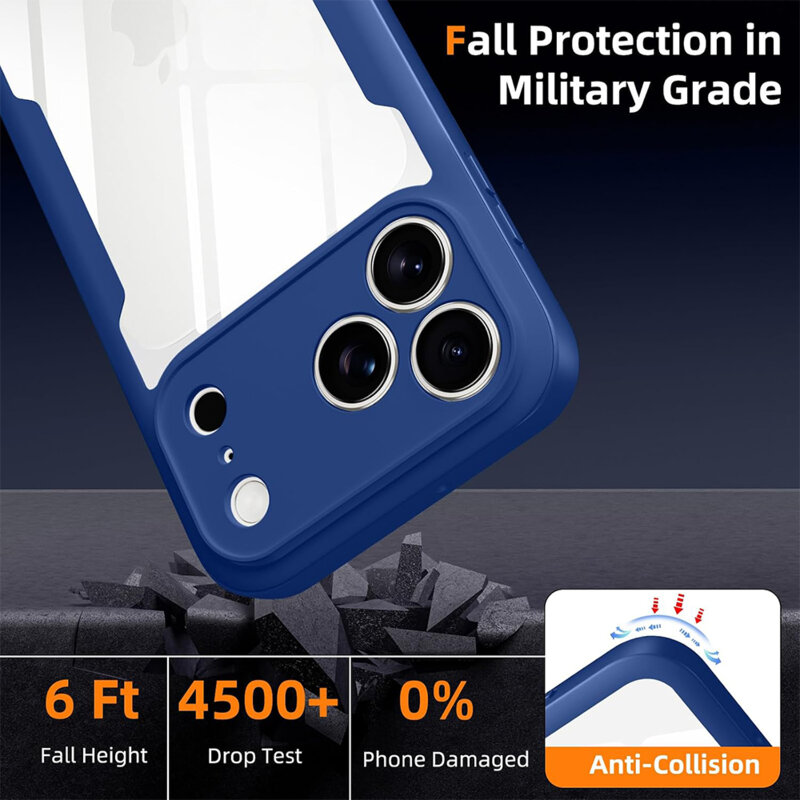 Husa 360° iPhone 17 Pro Techsuit ColorVerse, albastru