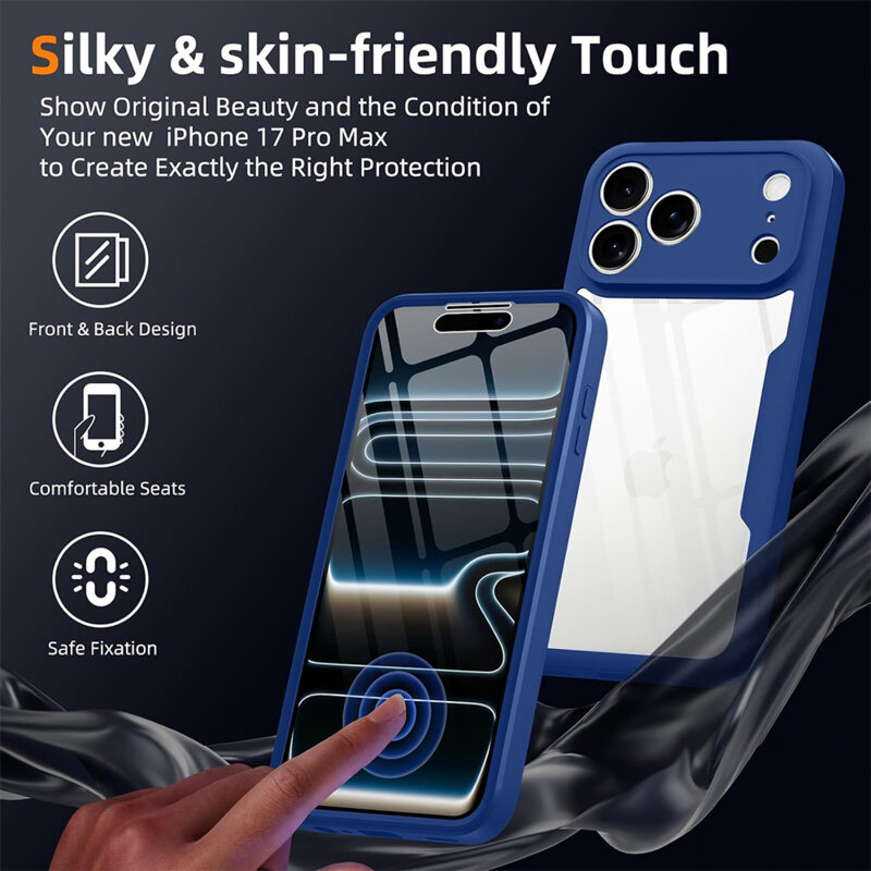 Husa 360° iPhone 17 Pro Techsuit ColorVerse, albastru
