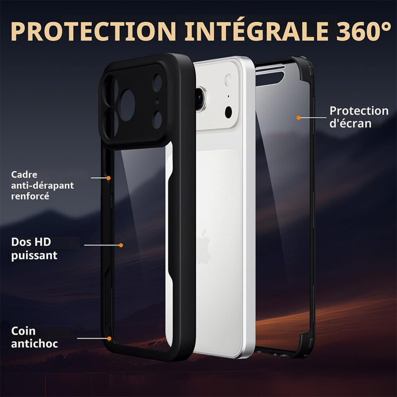 Husa 360° iPhone 17 Pro Techsuit ColorVerse, negru