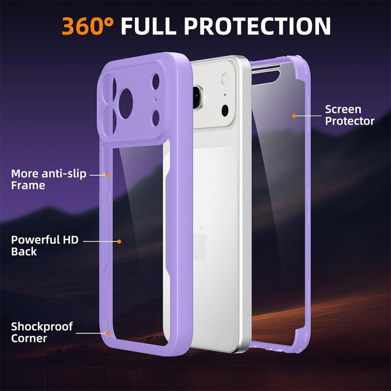 Husa 360° iPhone 17 Pro Max Techsuit ColorVerse, mov