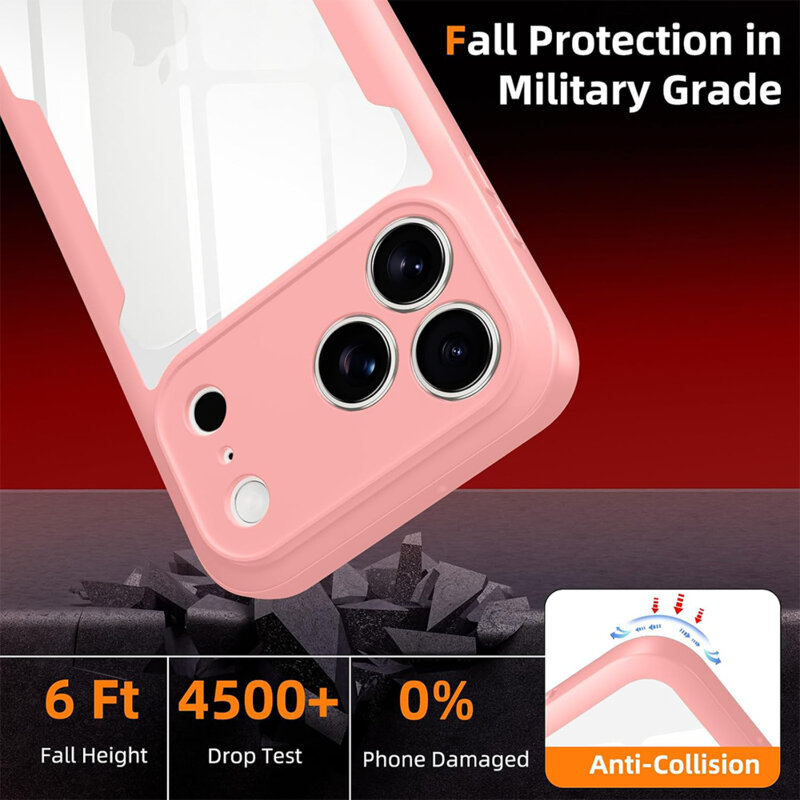Husa 360° iPhone 17 Pro Max Techsuit ColorVerse, roz