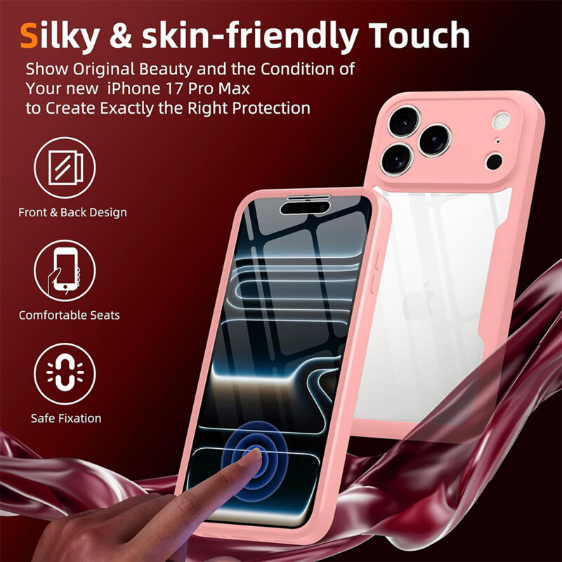 Husa 360° iPhone 17 Pro Max Techsuit ColorVerse, roz