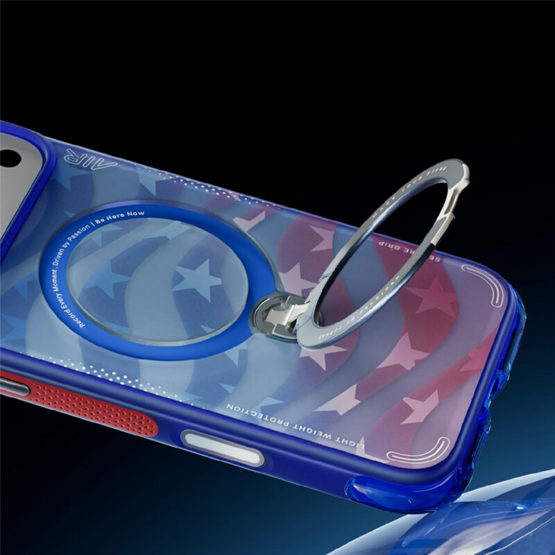 Husa iPhone 17 Pro Torras Ostand Q3 Air Football Series, albastru