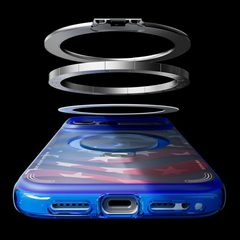 Husa iPhone 17 Pro Torras Ostand Q3 Air Football Series, albastru