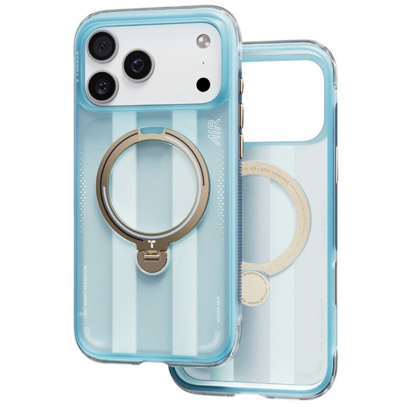 Husa iPhone 17 Pro Torras Ostand Q3 Air Football Series, bleu