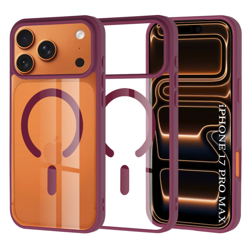 Husa iPhone 17 Pro Max Techsuit MagSafe Pro, visiniu