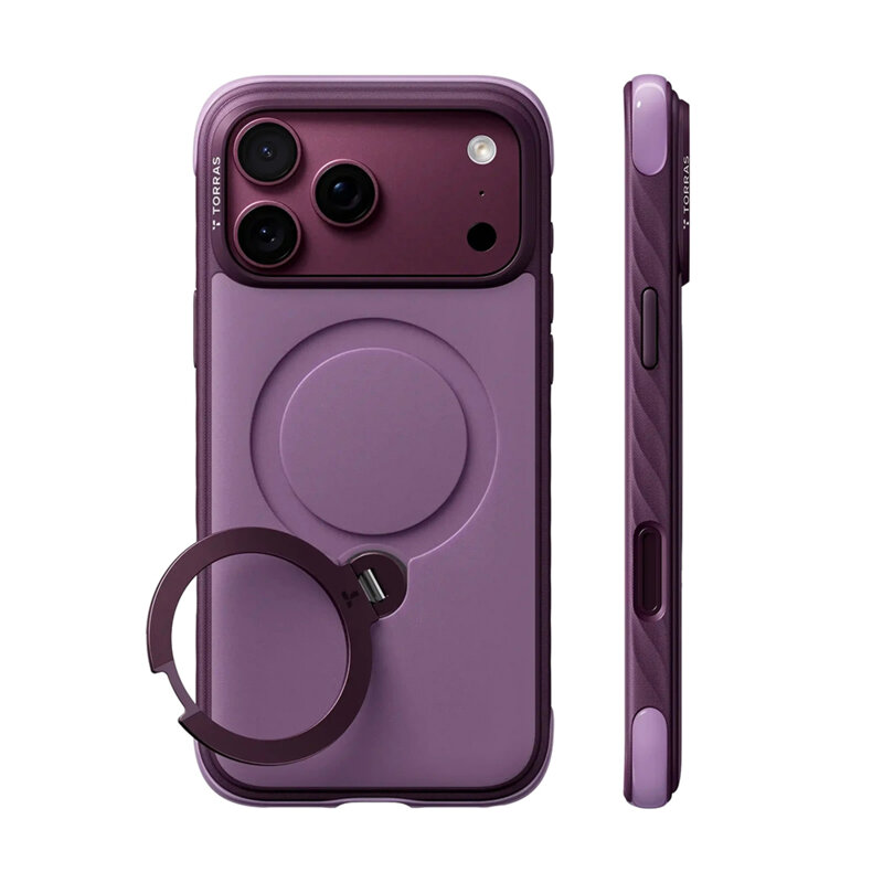Husa iPhone 17 Pro Torras Ostand Q3 Rugged, mov