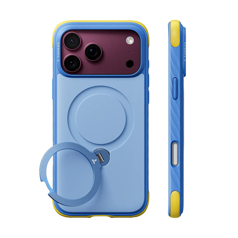 Husa iPhone 17 Pro Torras Ostand Q3 Rugged, bleu