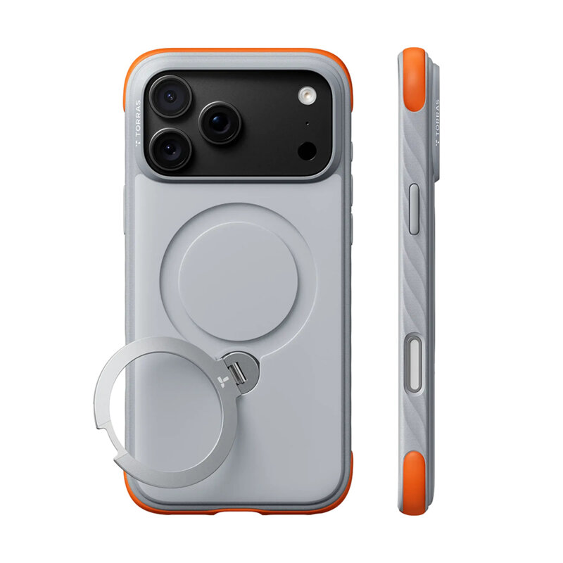 Husa iPhone 17 Pro Torras Ostand Q3 Rugged, alb