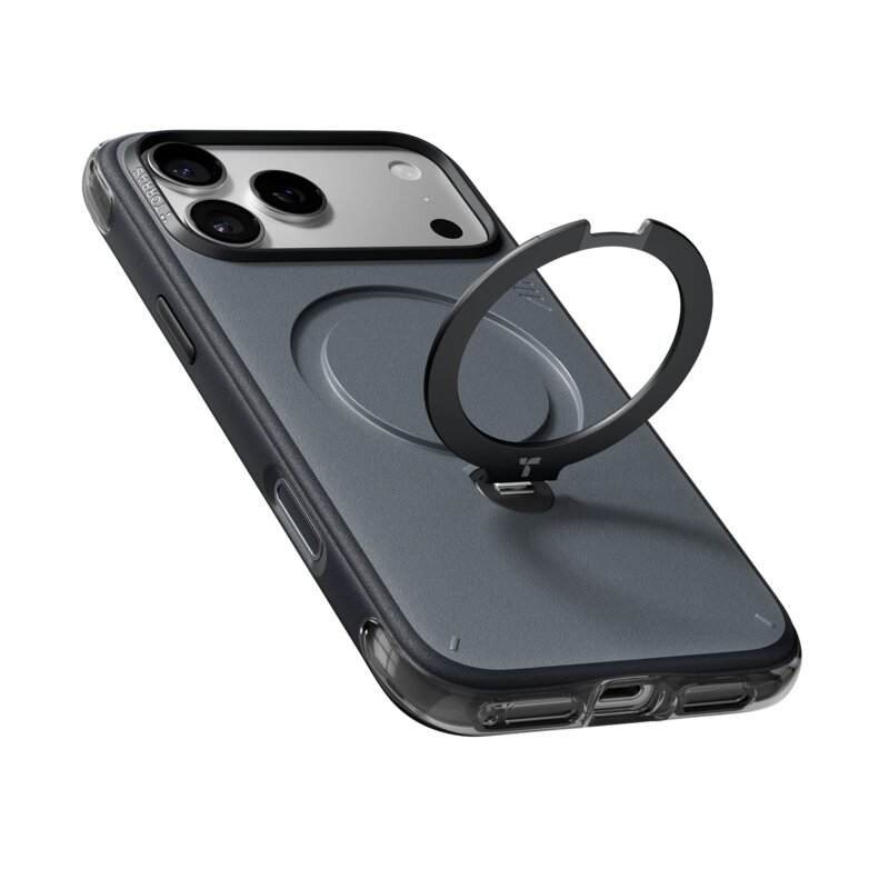 Husa iPhone 17 Pro Torras Ostand Q3 Air Essential, negru