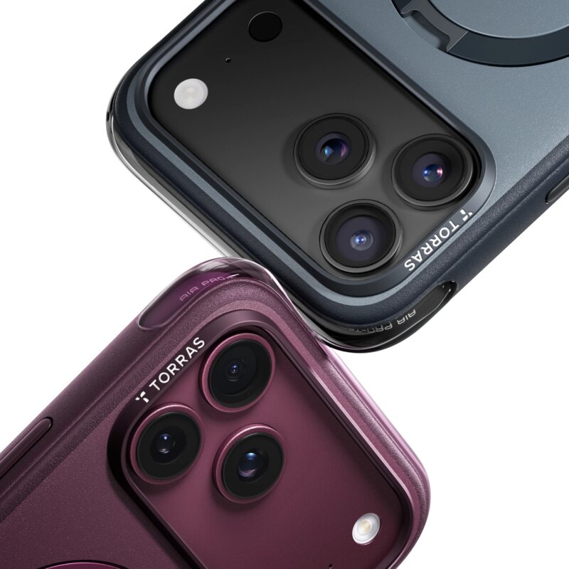 Husa iPhone 17 Pro Torras Ostand Q3 Air Essential, negru