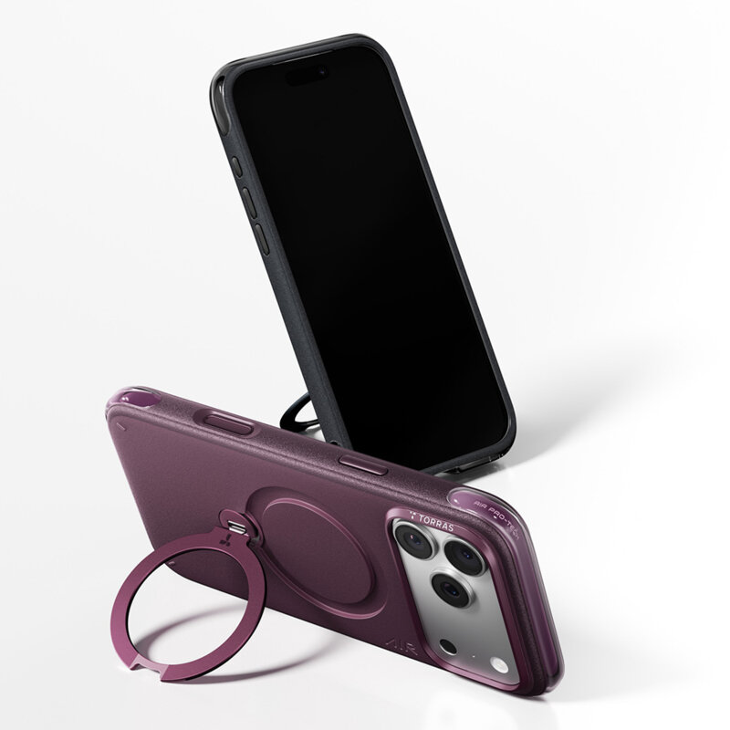 Husa iPhone 17 Pro Torras Ostand Q3 Air Essential, negru