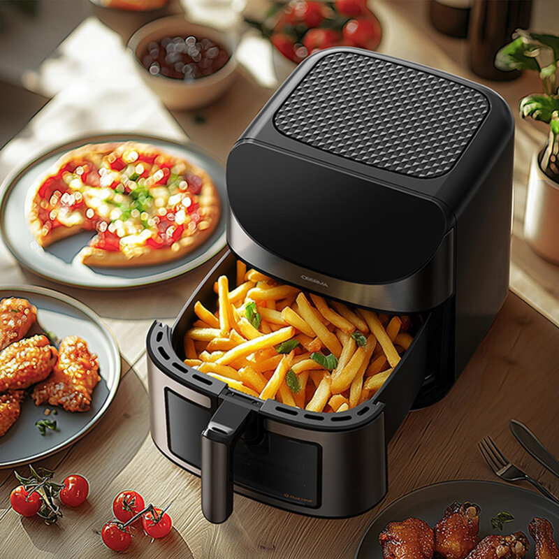 Friteuza cu aer cald 200°C, air fryer 8L Deerma KZ150W, 1700W
