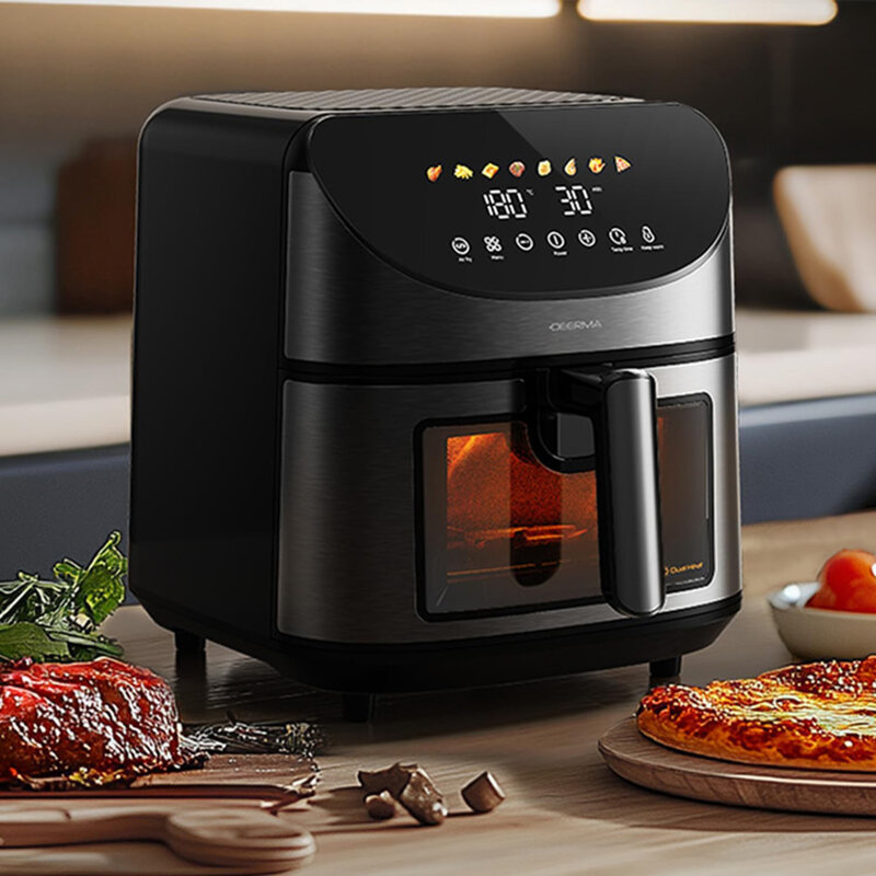 Friteuza cu aer cald 200°C, air fryer 8L Deerma KZ150W, 1700W