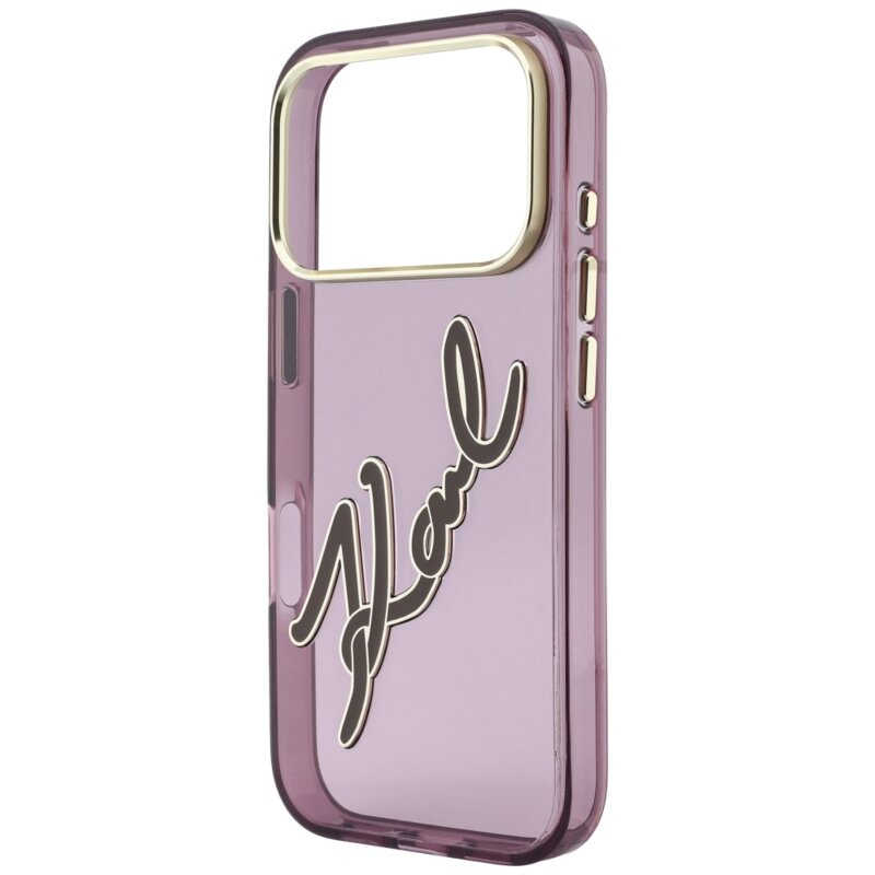 Husa iPhone 18 Pro Max Karl Lagerfeld IML Big Signature Resin Logo, burgundy