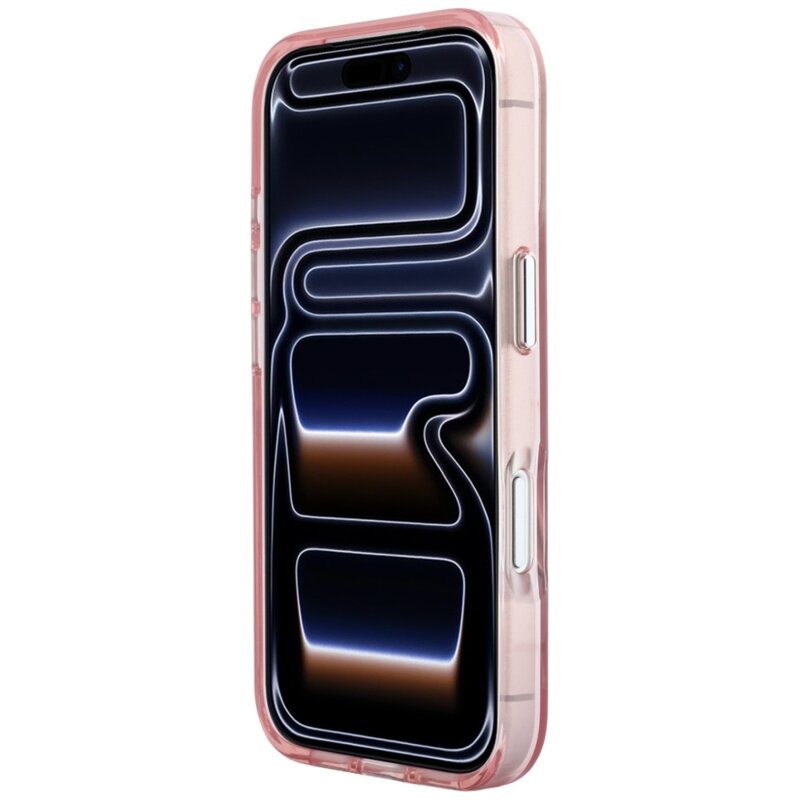 Husa iPhone 18 Pro Karl Lagerfeld IML Big Signature Resin Logo Metal Frame, roz