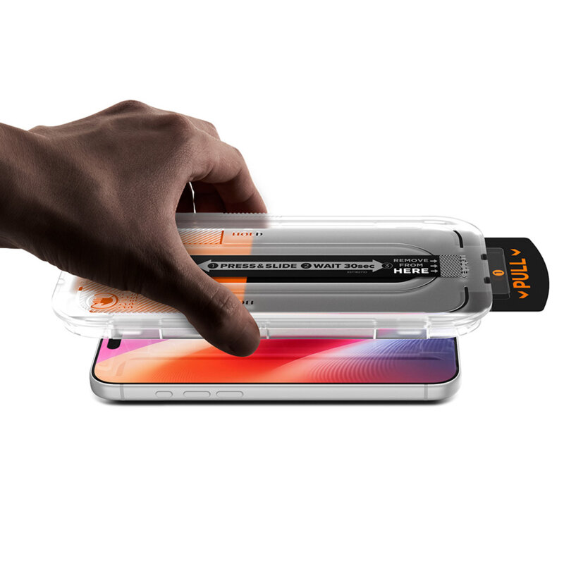 [Pachet 2x] Folie iPhone 16 Pro Spigen Glas.tR EZ-FIT Pro HD, transparenta