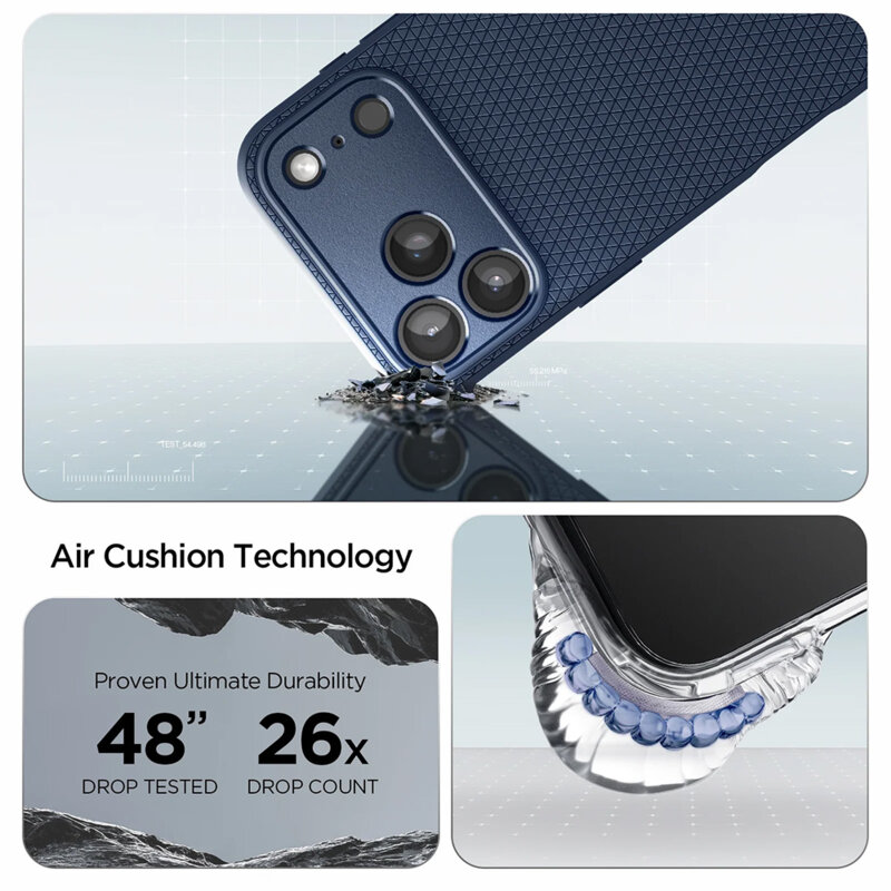 Husa iPhone 17 Pro Spigen Liquid Air, bleumarin