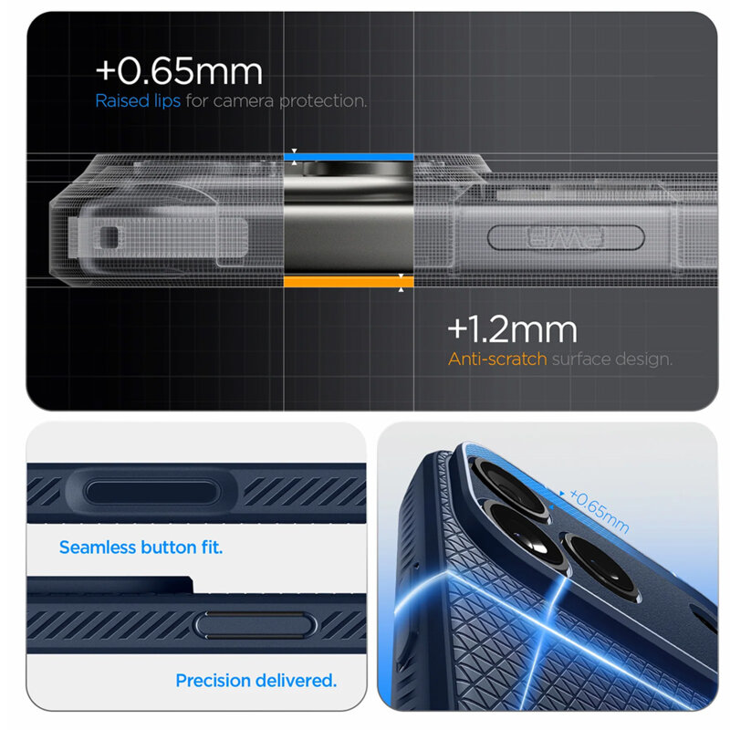 Husa iPhone 17 Pro Max Spigen Liquid Air, bleumarin
