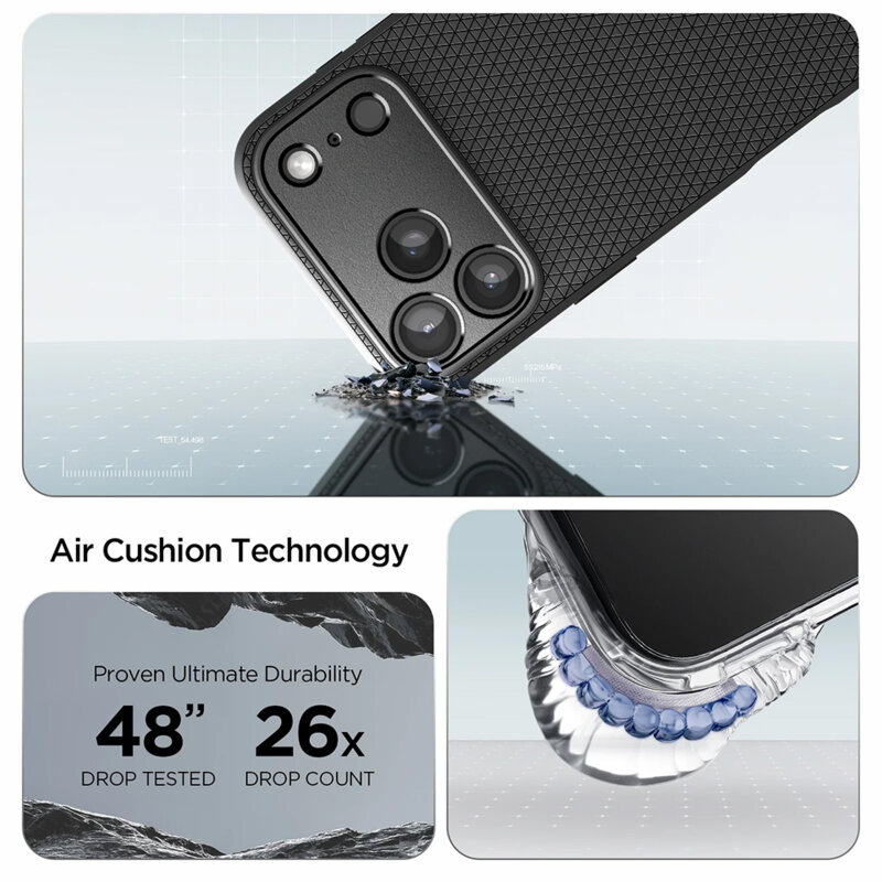 Husa iPhone 17 Pro Spigen Liquid Air, negru