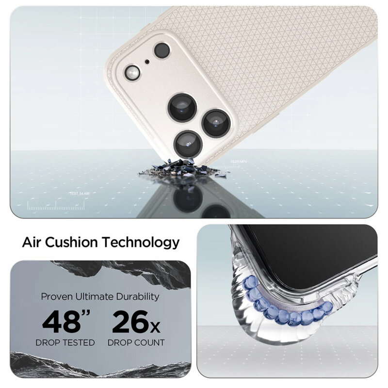 Husa iPhone 17 Pro Spigen Liquid Air, natural