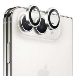 Folie iPhone Duo Blueo Original Metal Frame Lens Glass, argintiu
