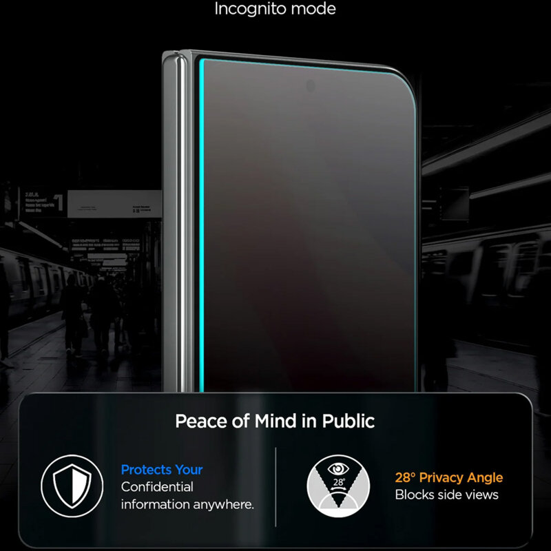 [Pachet 2x] Folie iPhone Duo Spigen Glas.tR EZ Fit Pro HD, privacy