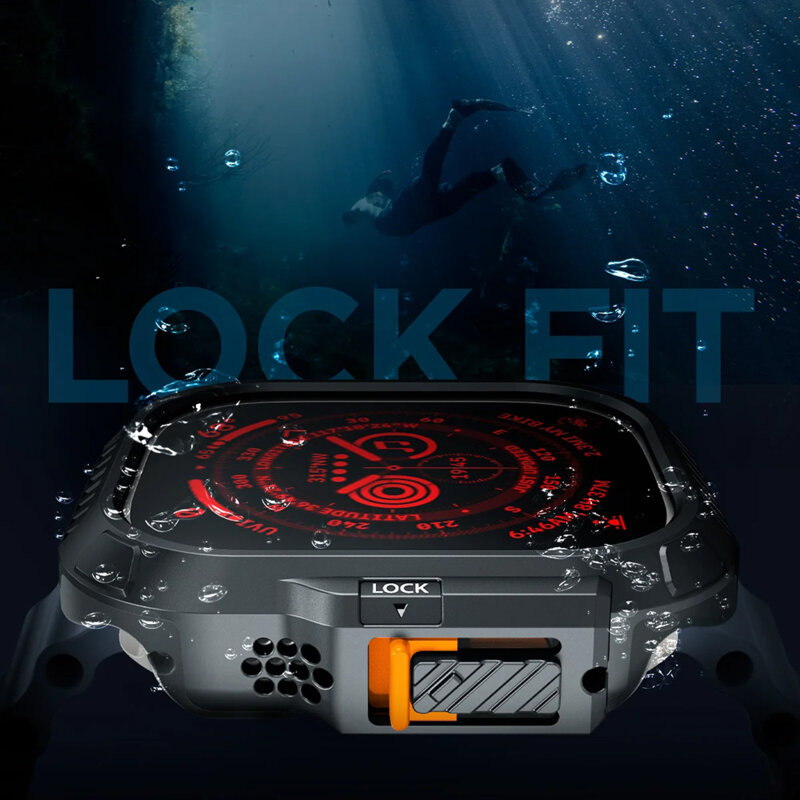 Rama protectie, bezel Apple Watch Ultra Spigen Lock Fit, negru