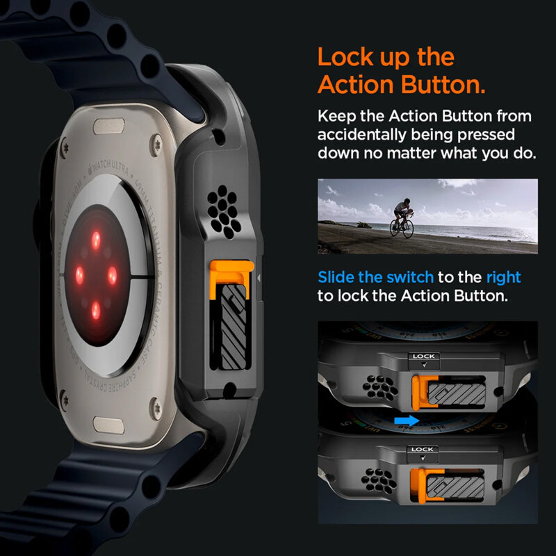 Rama protectie, bezel Apple Watch Ultra Spigen Lock Fit, negru