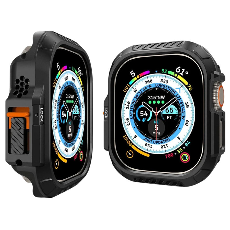 Rama protectie, bezel Apple Watch Ultra 4 Spigen Lock Fit, negru