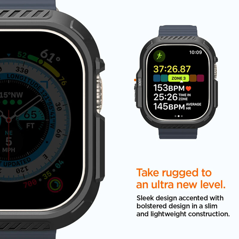 Rama protectie, bezel Apple Watch Ultra 4 Spigen Lock Fit, negru