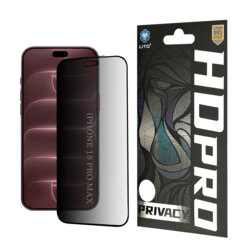 Folie sticla iPhone 18 Pro Max Lito HD Pro Privacy, negru
