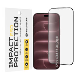 Folie sticla iPhone 18 Pro Max Techsuit ESD Glass, negru