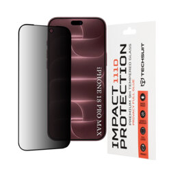 Folie sticla iPhone 18 Pro Max Techsuit 111D Privacy Full Glue, negru
