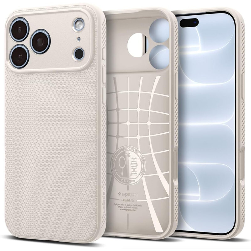 Husa iPhone 17 Pro Max Spigen Liquid Air, natural