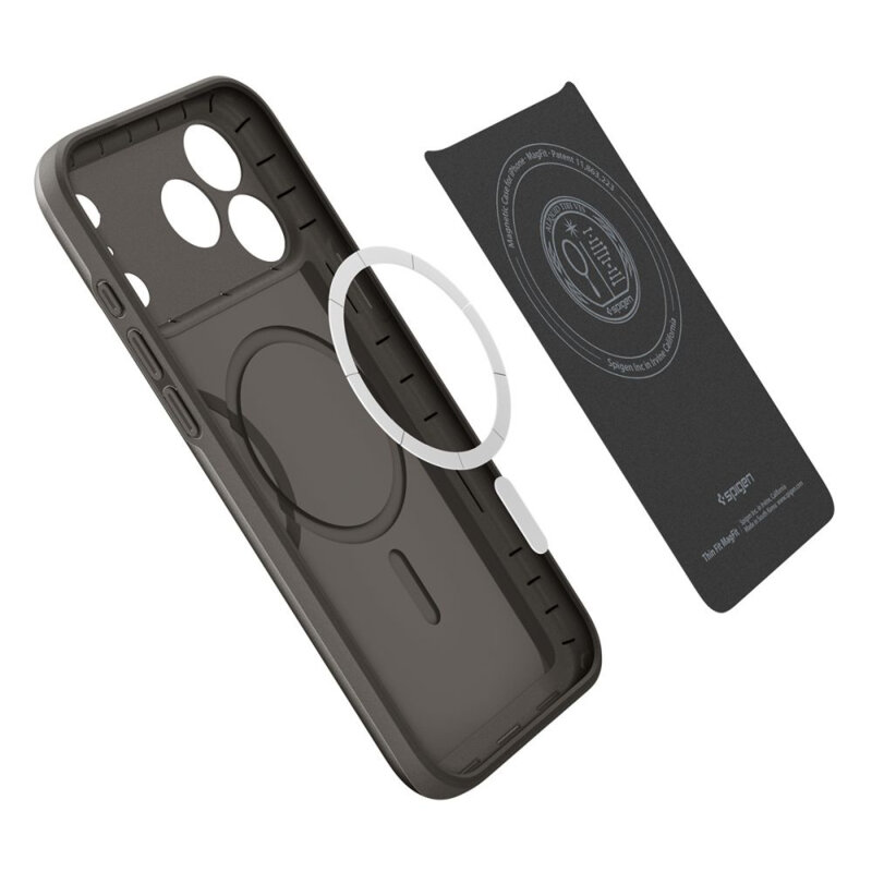 Husa iPhone 17 Pro Max Spigen Thin Fit MagSafe, cenusiu