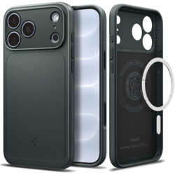 Husa iPhone 17 Pro Max Spigen Thin Fit MagSafe, verde inchis
