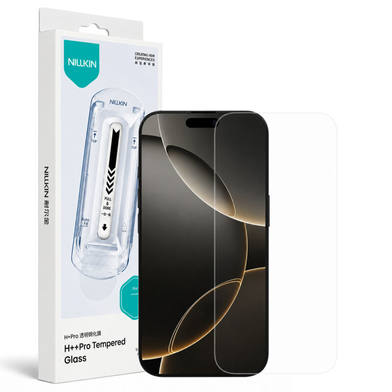 Folie sticla iPhone 16 Pro Max Nillkin H+Pro Anti-Explosion Glass cu aplicator, transparenta